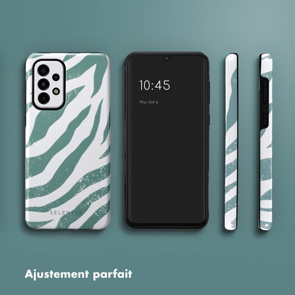 Selencia Coque arrière Vivid Tough Samsung Galaxy A33 - Colorful Zebra Pine Blue