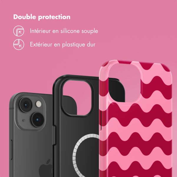 Selencia Coque arrière Vivid Tough avec MagSafe iPhone 14 - Wave Vibes Lipstick