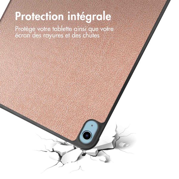 imoshion Coque tablette Trifold Apple iPad 11 (2025) 11 pouces A16 / iPad 10 (2022) 10.9 pouces - Rose Doré