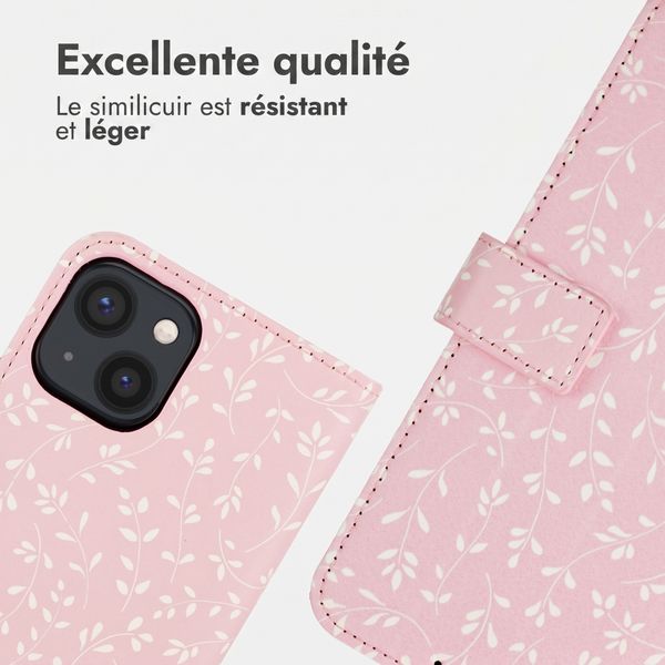 imoshion Étui de télephone portefeuille Design Apple iPhone 13 - Pink Bazaar Flowers