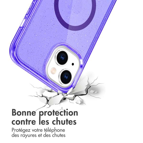imoshion Coque Pailletée avec MagSafe Apple iPhone 14 - Paillettes Violet