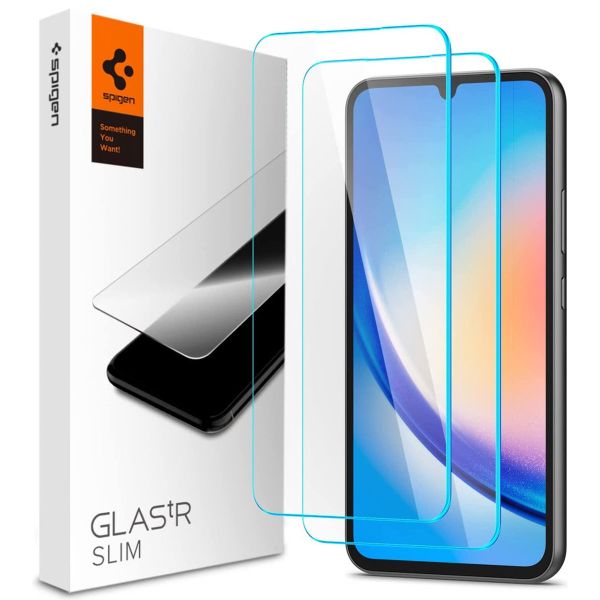 Spigen Protection d'écran en verre trempé GLAStR Slim 2-pack Samsung Galaxy A34 (5G)