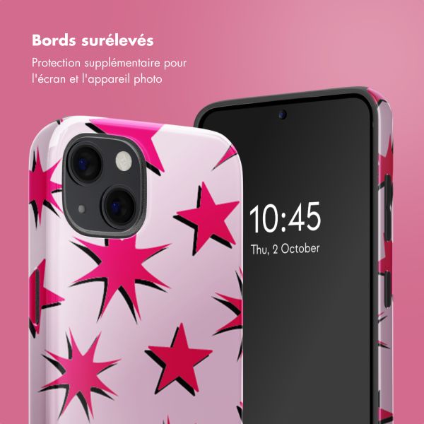 Selencia Coque arrière Vivid Tough avec MagSafe iPhone 13 - Stars Rubine Red Light Pink