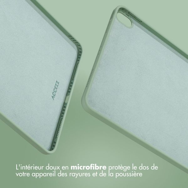 Accezz Coque Liquid Silicone avec porte-stylet iPad Air 11 pouces (2024) M2 / Air 5 (2022) / Air 4 (2020) - Vert clair