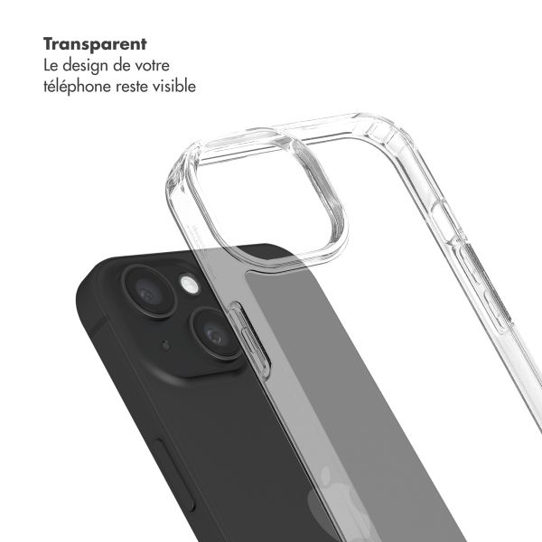 Selencia Coque arrière avec crochets amovibles Apple iPhone 15 - Transparent