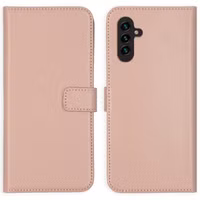 Selencia Étui portefeuille en cuir véritable Samsung Galaxy A13 (5G) / A04s - Dusty Pink