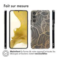 imoshion Coque Design Samsung Galaxy S22 - Golden Leaves Transparent