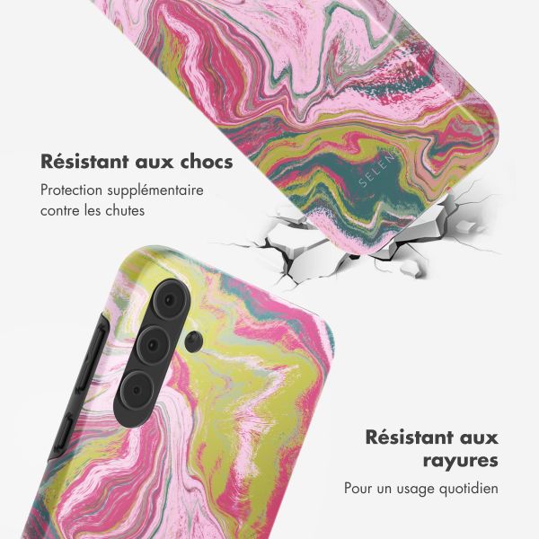 Selencia Coque arrière Vivid Samsung Galaxy A55 - Marble Pink