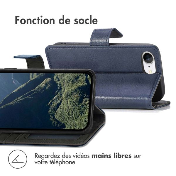 imoshion Étui de télephone portefeuille de luxe Apple iPhone 17e / 16e - Bleu foncé