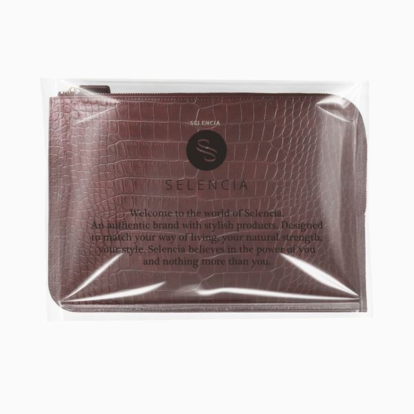 Selencia Pochette ordinateur Croco 13 pouces - Burgundy
