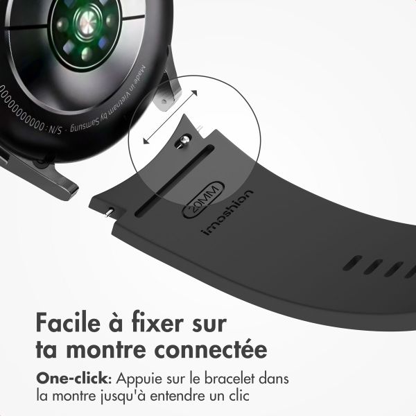 imoshion Bracelet en silicone Samsung Galaxy Watch 4 / 5 / 6 / 7 (20 mm) - Noir