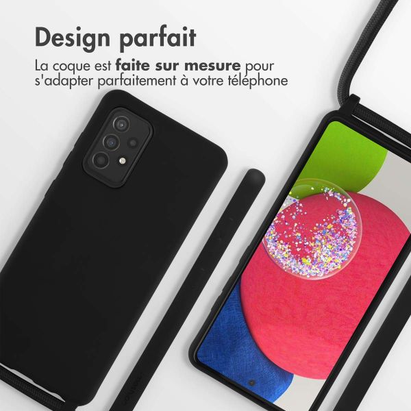 imoshion ﻿Coque en silicone avec cordon Samsung Galaxy A52(s) (5G/4G) - Noir