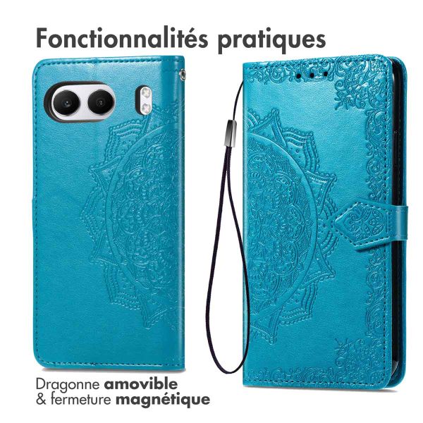 imoshion Etui de téléphone portefeuille Mandala OnePlus Nord 4 - Turquoise