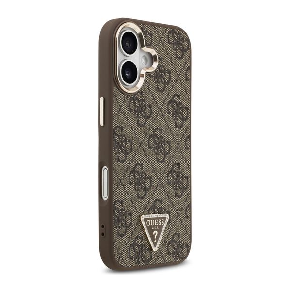 Guess Coque arrière en cuir avec logo Triangle classique et MagSafe Apple iPhone 17 - Marron