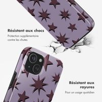 Selencia Coque arrière Vivid Tough avec MagSafe iPhone 15 - Stars Plum Lilac