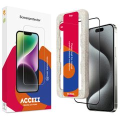 Accezz Protection d'écran en verre trempé avec applicateur Apple iPhone 15 Pro Max