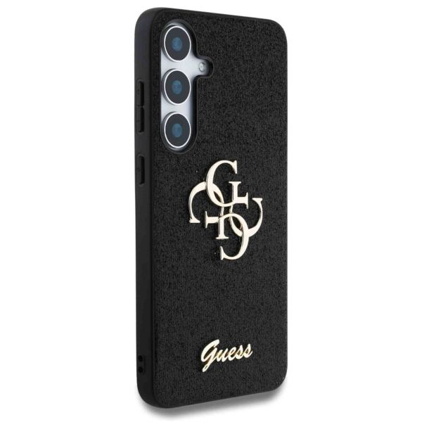 Guess Coque 4G Metal Logo Glitter Samsung Galaxy S25 Plus - Noir