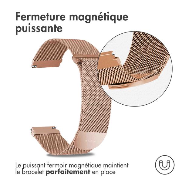 imoshion Bracelet magnétique milanais - Connexion universelle de 20 mm - Taille M - Rose Dorée