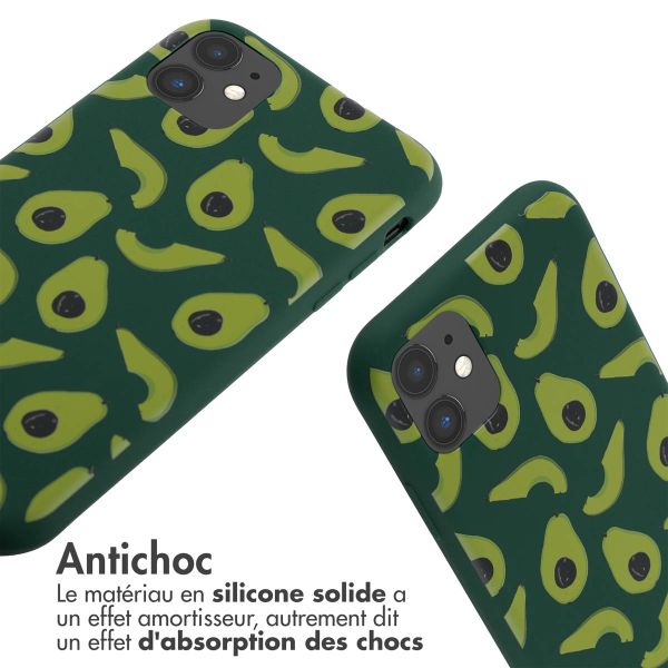 imoshion Coque design en silicone avec cordon Apple iPhone 11 - Avocado Green
