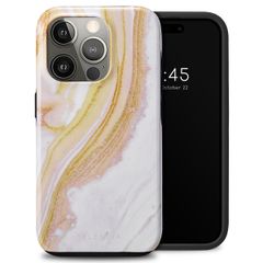 Selencia Coque arrière Vivid Apple iPhone 15 Pro - Chic Marble Gold