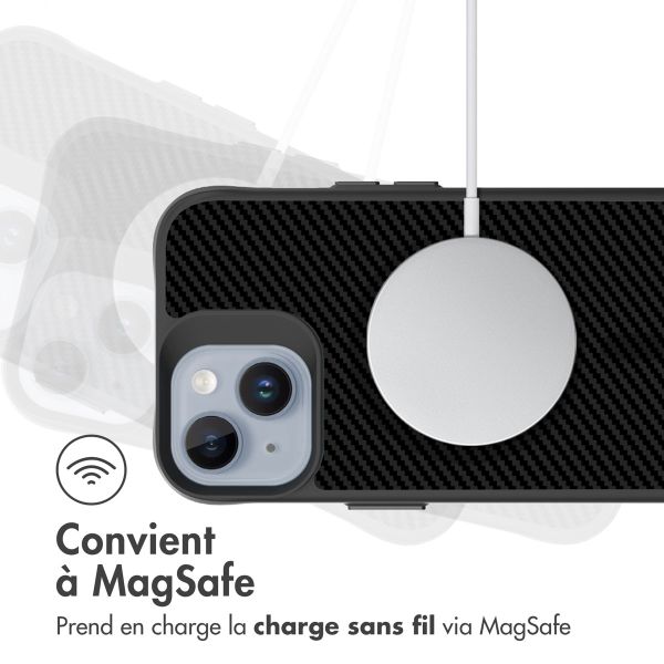 imoshion Rugged Hybrid Carbon Case avec MagSafe iPhone 15 Plus - Noir