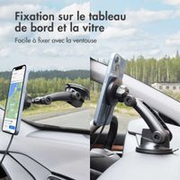 Accezz Support de téléphone pour voiture - MagSafe - Chargeur sans fil - Universel - Tableau de bord et pare-brise - Noir