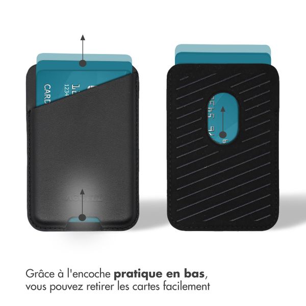Accezz Porte-cartes en cuir - Compatible avec MagSafe et Qi2 - Onyx Black