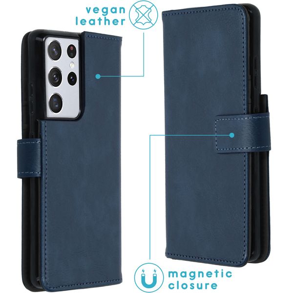imoshion Étui de télephone portefeuille de luxe Samsung Galaxy S21 Ultra - Bleu foncé