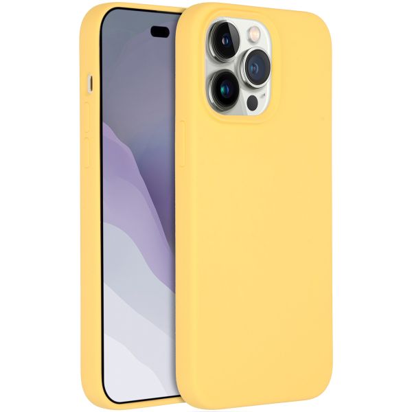 Accezz Coque Liquid Silicone avec MagSafe iPhone 14 Pro Max - Jaune