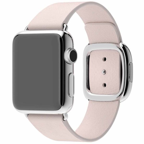 Apple Leather Band Modern Buckle Apple Watch Series 1 á 9 / SE (38/40/41 mm) | Series 10 (42 mm) - Taille M - Blush