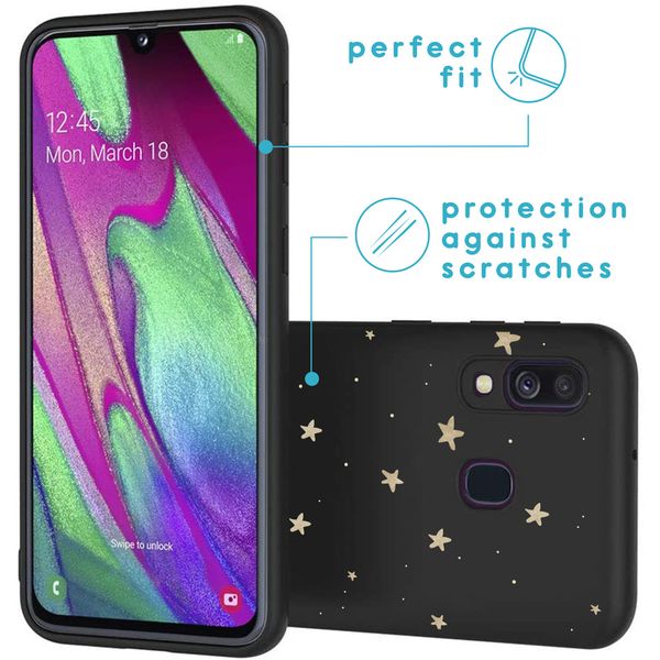 imoshion Coque Design Samsung Galaxy A40 - Etoiles / Noir