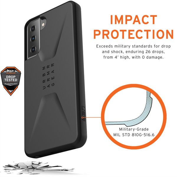 UAG Coque Civilian Samsung Galaxy S21 Plus - Noir