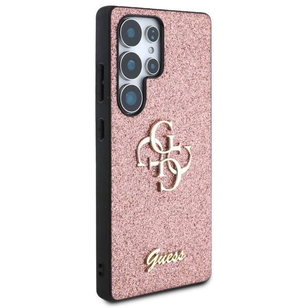 Guess Coque 4G Metal Logo Glitter Samsung Galaxy S25 Ultra - Rose