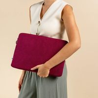 Selencia Pochette ordinateur Corduroy 15-16 pouces - Dark Rose