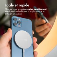 Accezz Chargeur sans fil USB-C - Chargeur sans fil MagSafe et Qi2 - 1 mètres - Blanc