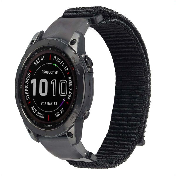 imoshion Bracelet QuickFit® en nylon  - Connexion Garmin 22 mm - Taille L/XL - Noir
