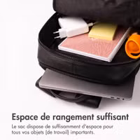 Accezz Leather Sac à dos ordinateur 16 pouces - Noir