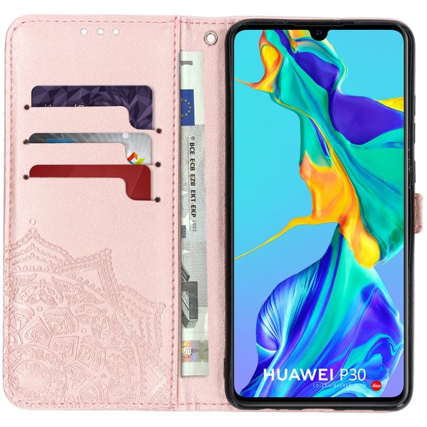 Etui de téléphone portefeuille Huawei P30 - Rose