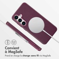 Accezz Coque arrière en cuir avec Magsafe Samsung Galaxy S25 - Heath Purple