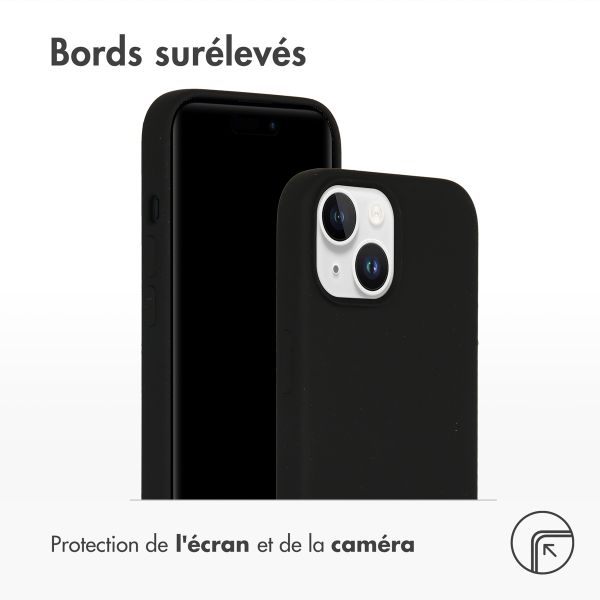 Accezz Coque Liquid Silicone avec MagSafe iPhone 15 - Noir