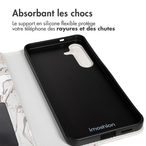 imoshion Étui de télephone portefeuille Design Samsung Galaxy S25 FE - Sandy Marble