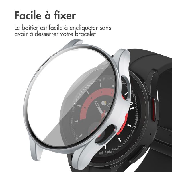 imoshion Coque rigide à couverture complète Samsung Galaxy Watch 4 44 mm - Argent