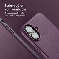 Accezz Coque arrière en cuir avec MagSafe iPhone 16 - Heath Purple