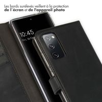 Selencia Étui portefeuille en cuir véritable Samsung Galaxy S20 FE - Noir