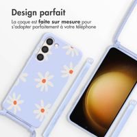 imoshion Coque design en silicone avec cordon Samsung Galaxy S23 Plus - Lila Flower Distance