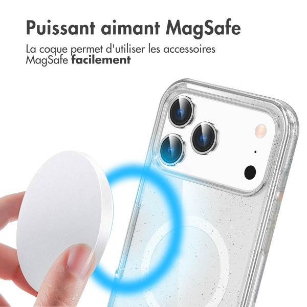 imoshion Coque Pailletée avec MagSafe Apple iPhone 17 Pro - Transparent