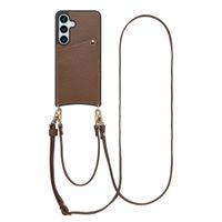 Selencia Coque de télephone Nova avec cordon et porte-cartes Samsung Galaxy S24 / S25 - Mocha Brown