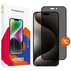 Accezz Protection d'écran en verre trempé Privacy iPhone 15 Pro