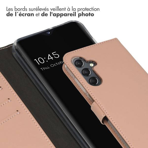 Selencia Étui portefeuille en cuir véritable Samsung Galaxy A25 (5G) - Dusty Pink