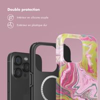 Selencia Coque arrière Vivid Tough avec MagSafe iPhone 15 Pro - Marble Pink